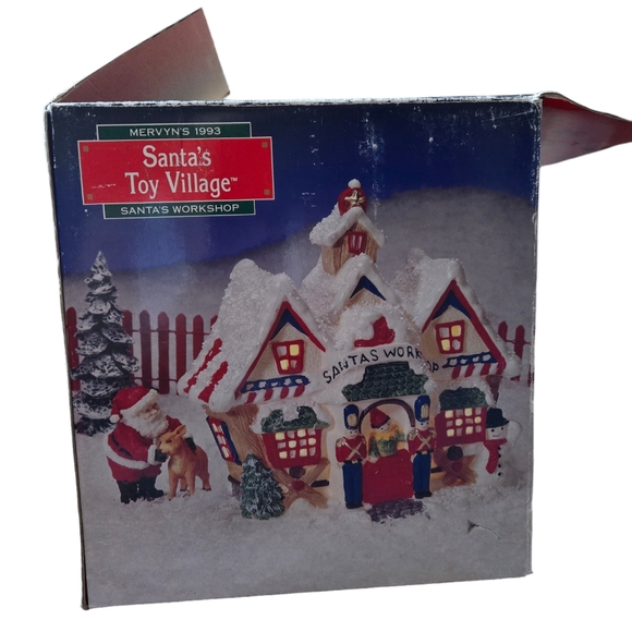 Vintage RARE 1993 Mervyns Santa's Workshop Still Lights Up - Picture 3 of 10